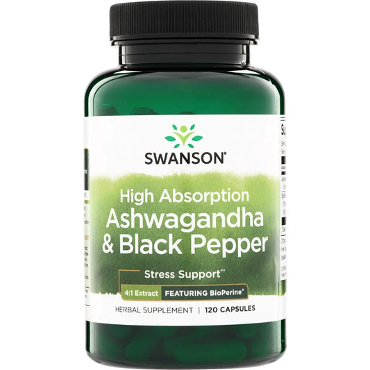 High Absorption Ashwagandha & Black Pepper - Featuring BioPerine
