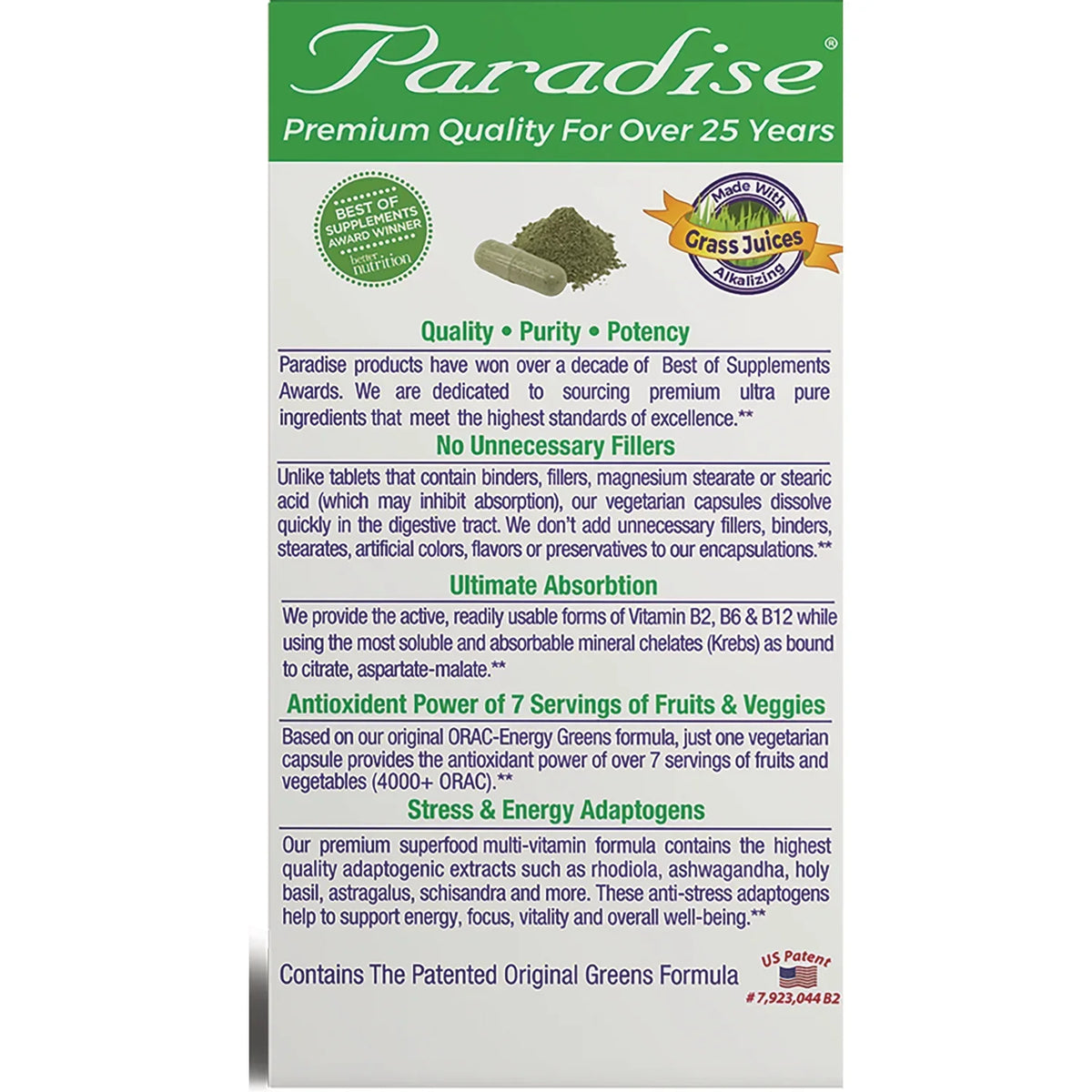 Earth's Blend One Daily Superfood Multivitamin with Iron