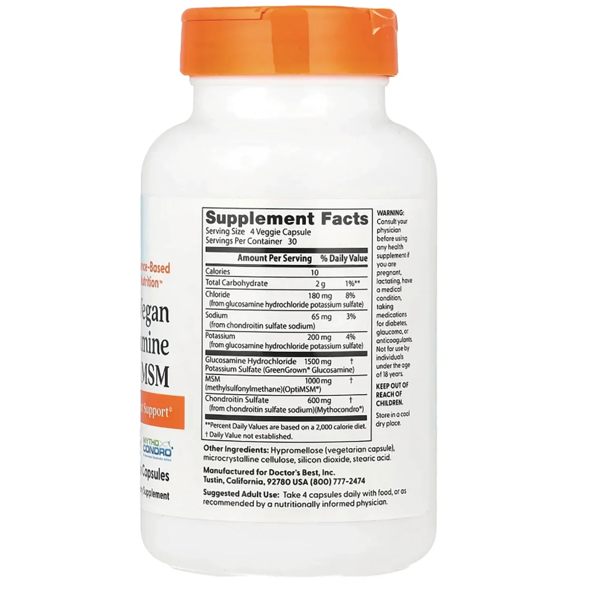 Vegan Glucosamine, Chondroitin, MSM